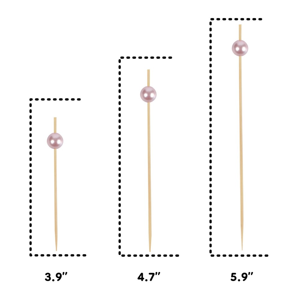 4.7" Decorative Pearl End Pick Skewers