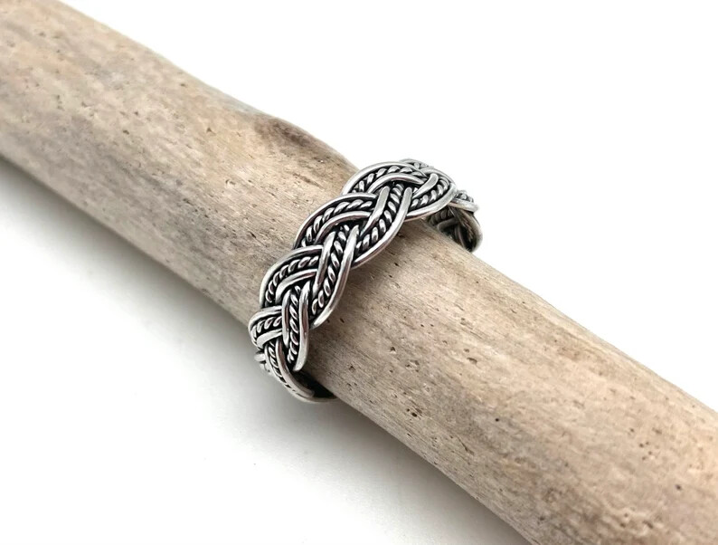 Basket Weave 925 Sterling silver Band & Statement Ring Handmade Ring All Size
