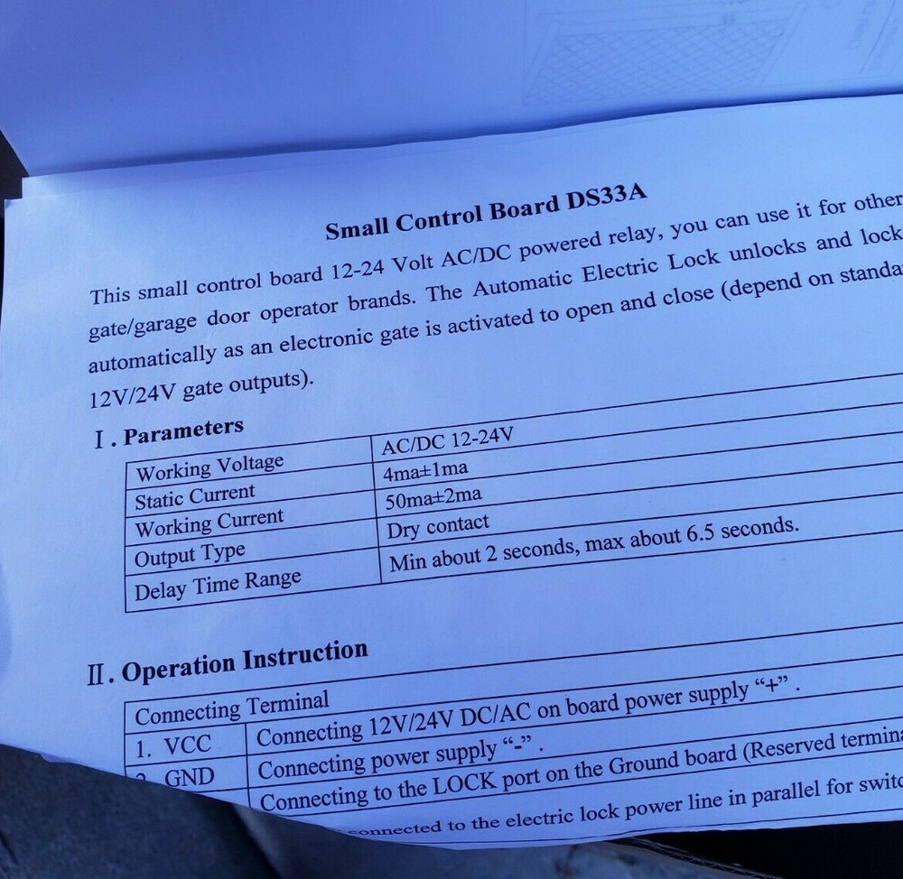 Automatic Gate Lock with Lock Control Broad 12VDC