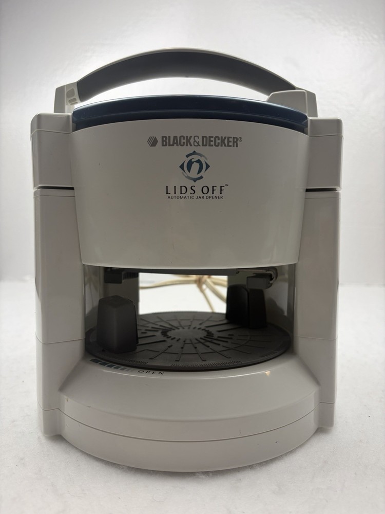 Black & Decker Lids Off Automatic Jar Opener White Blue Tested Excellent