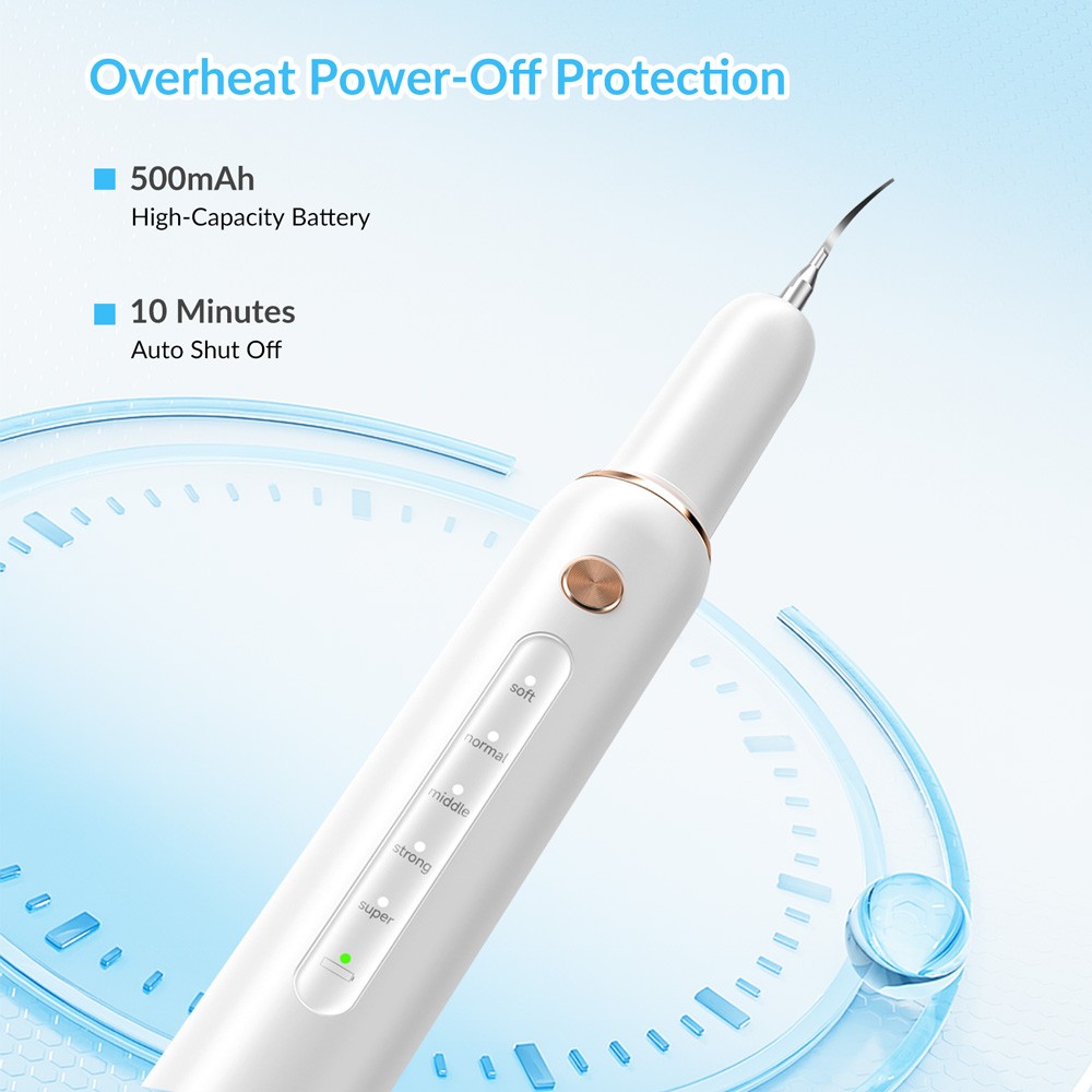 Precision Ultrasonic Dental Scaler with Adjustable Intensity Modes USB Powered
