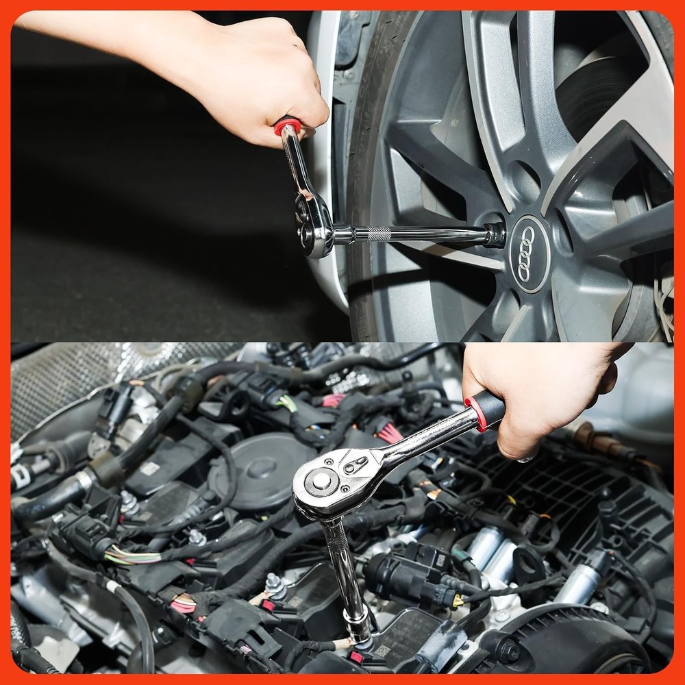Ratchet Socket Wrench Set Drive Socket Set Ratchet Handle and Extension Bar