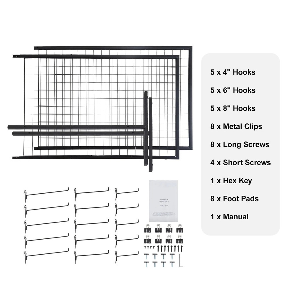 Double-Sided Gridwall Display Rack Panels with Hooks for Retail & Art Shows