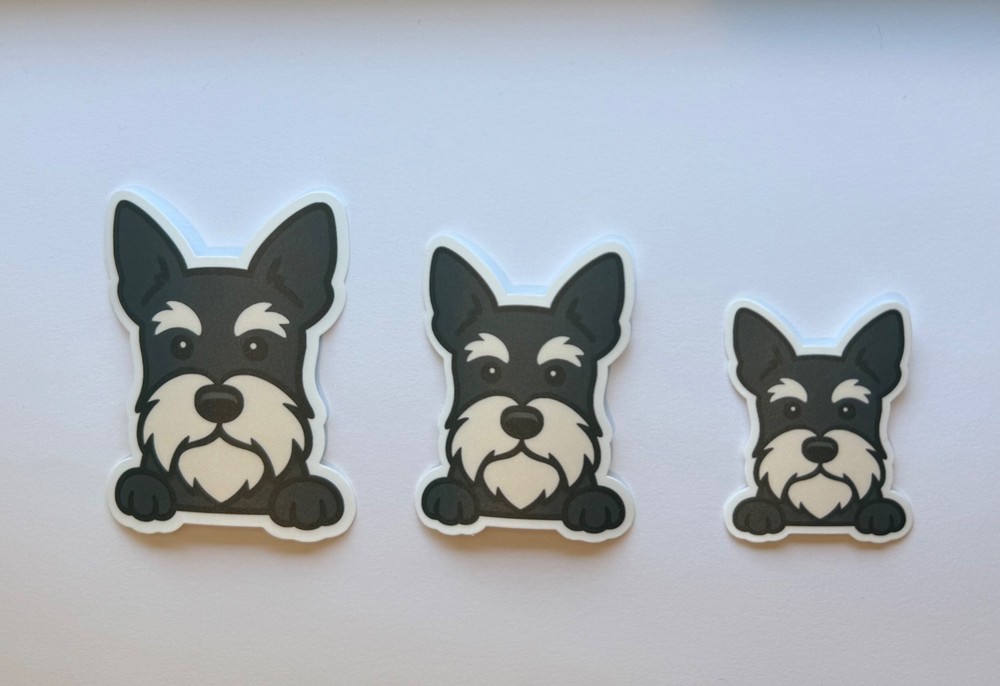 Schnauzer Peeking Sticker