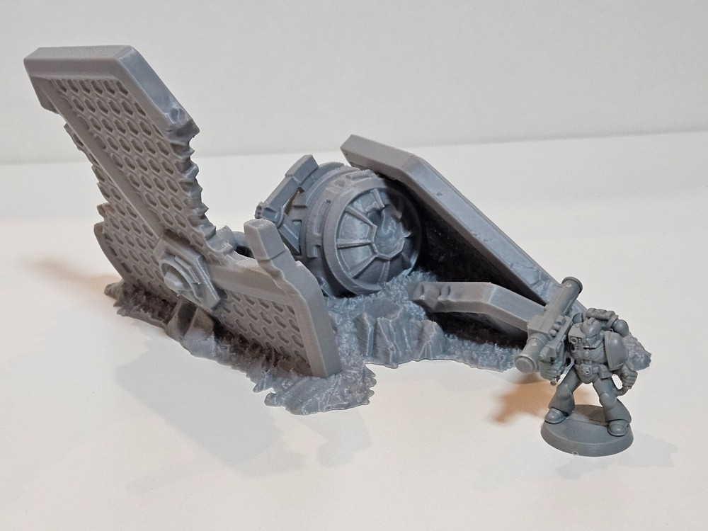 Crashed spaceship crashed fighter craft rocky terrain crashed spaceship 010