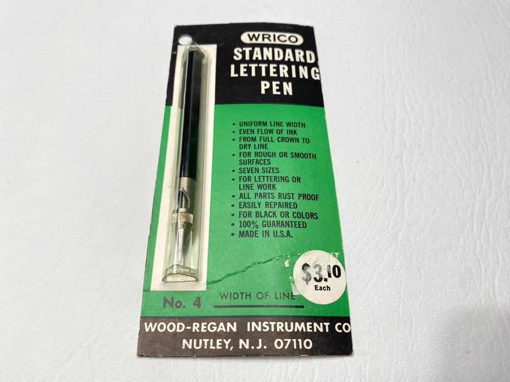 NOS Wricoprint Lettering Guide Model NV14 Drafting Set Engineering