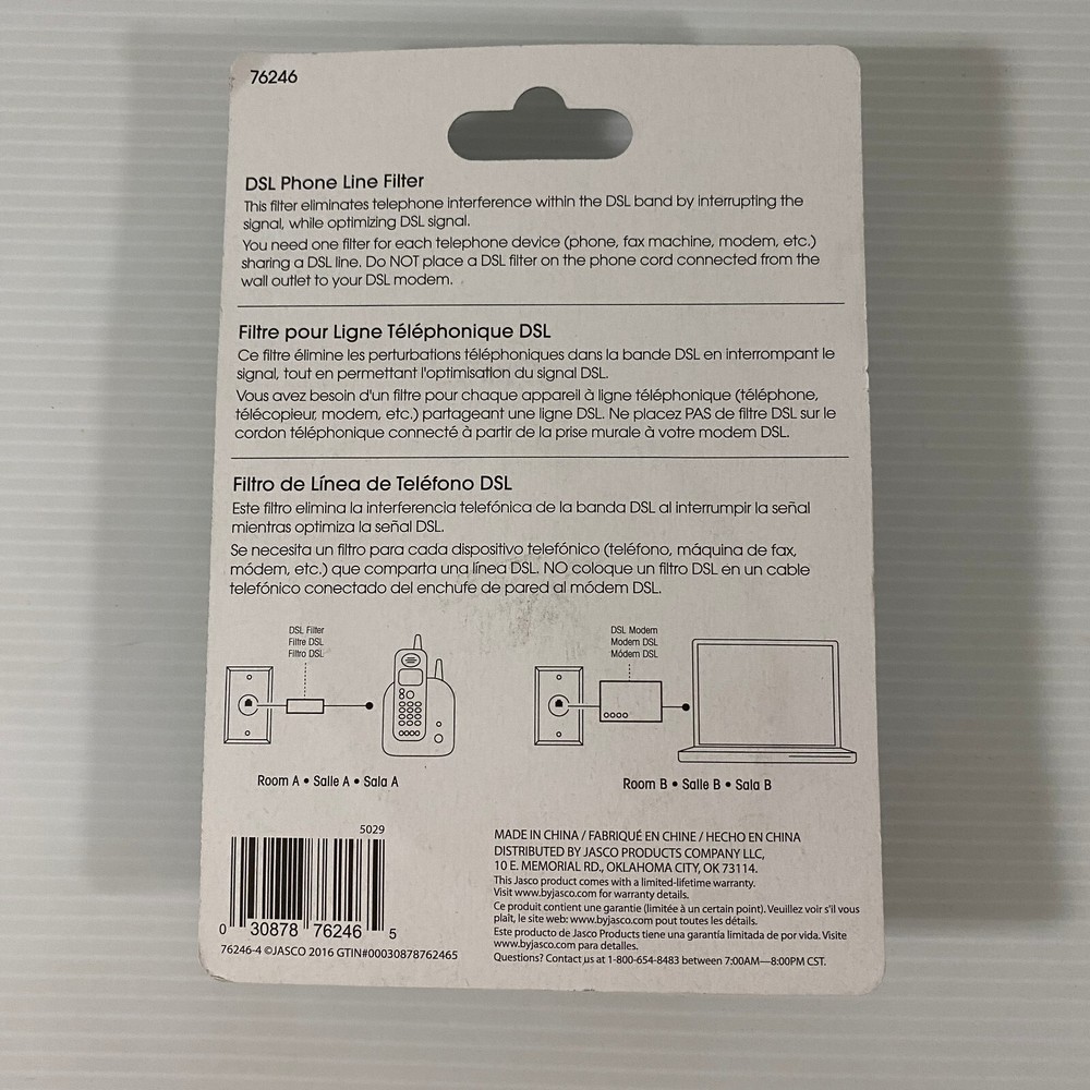 Jasco DSL Phone Line Filter (White)