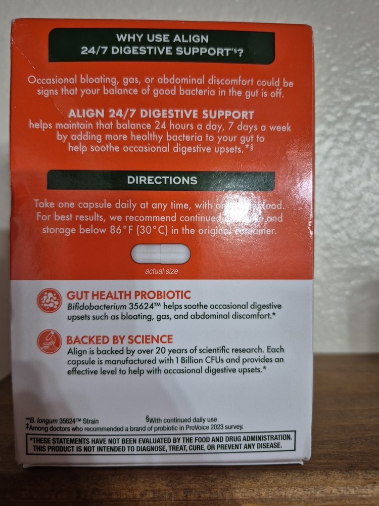 Align Probiotic 24/7 Digestive Support, 56 Capsules, Probiotics, Exp 2028 New🔥
