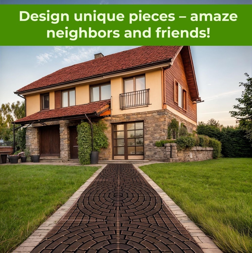 4-Pack Plastic Concrete Molds Pathmaker Paving Walkway Large Cobblestone