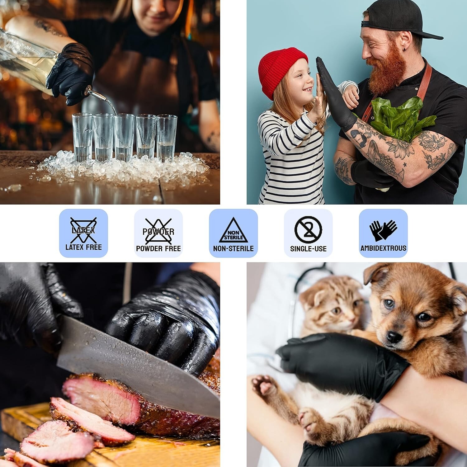 GP CrGP Craft Black Nitrile Gloves Disposable Latex-Free (100/count) 5 Mil Thick