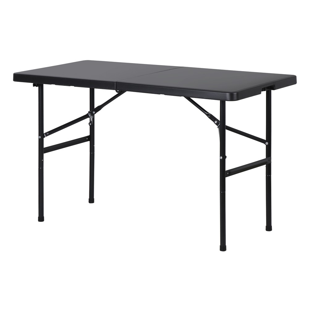 Folding Table 4FT Plastic Fold-in-Half Utility Dining Table for Camping Picnic