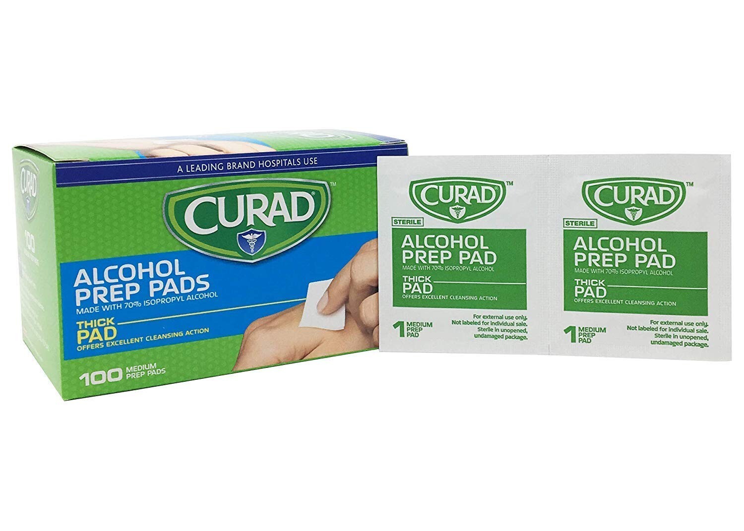 CURAD Alcohol Prep Pads, Medium Isopropyl Alcohol Wipes Individually Wrapped,New