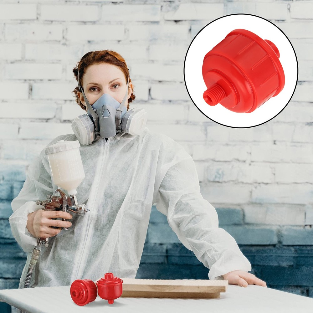 10PCS Disposable Spray Filter Red Wear Resistant 1/4in Thread Plastic