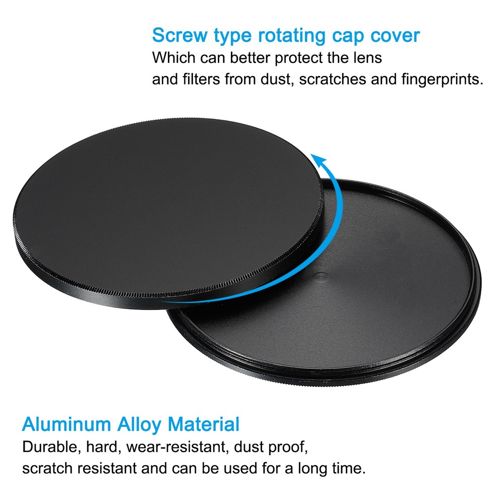 72mm Lens Filter Stack Cap Aluminum Alloy Circular Filter Stacks Black
