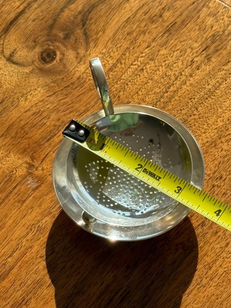Vintage WMF Silver-Plated Tea Strainer with Drip Bowl – German Tableware