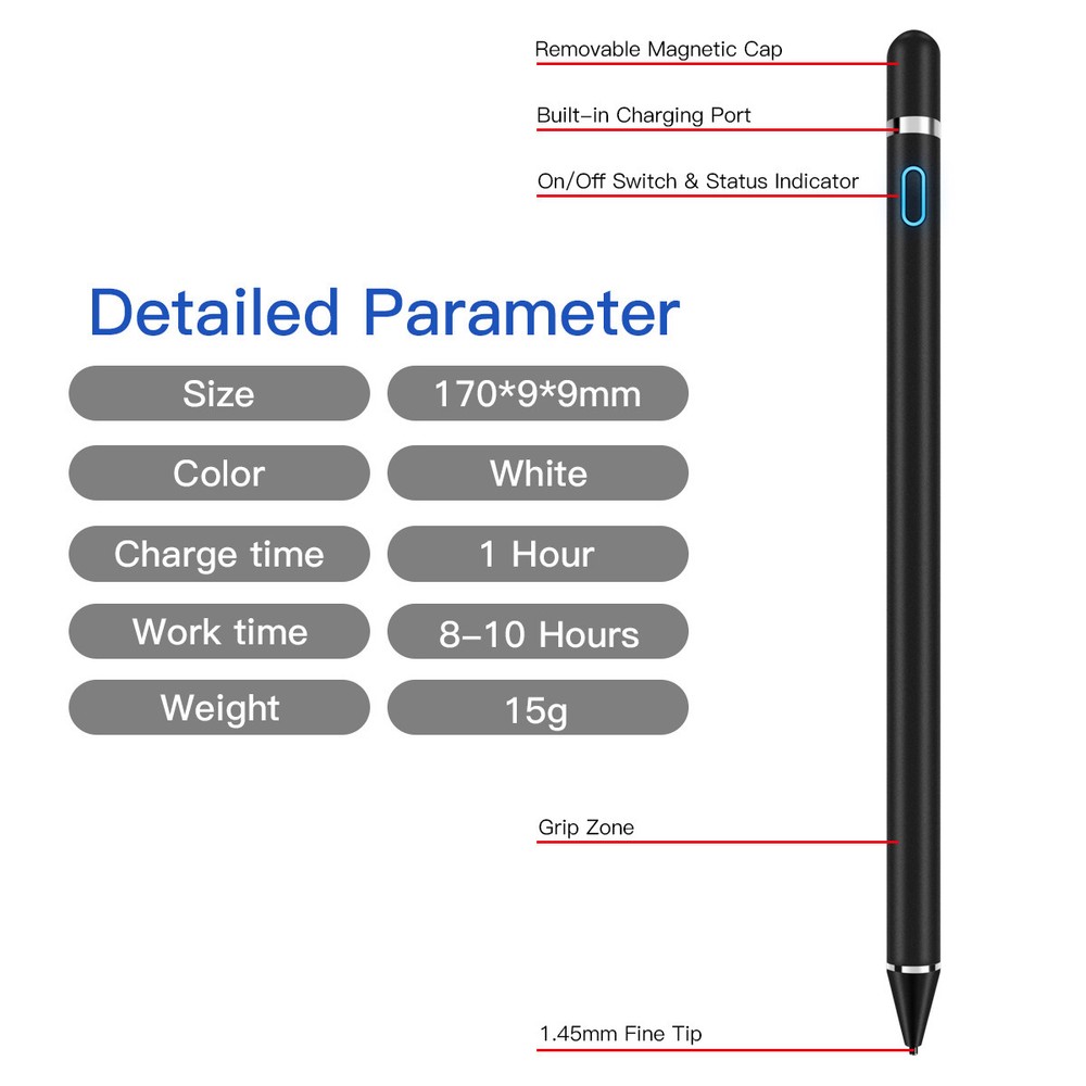 Smart Digital Stylus Pen Touch Screens for iPad iPhone Samsung Android Tablets