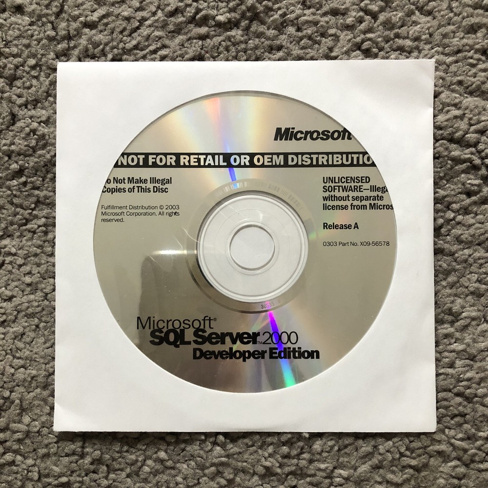 Microsoft SQL Server 2000 Developer Edition Release A With Product Key