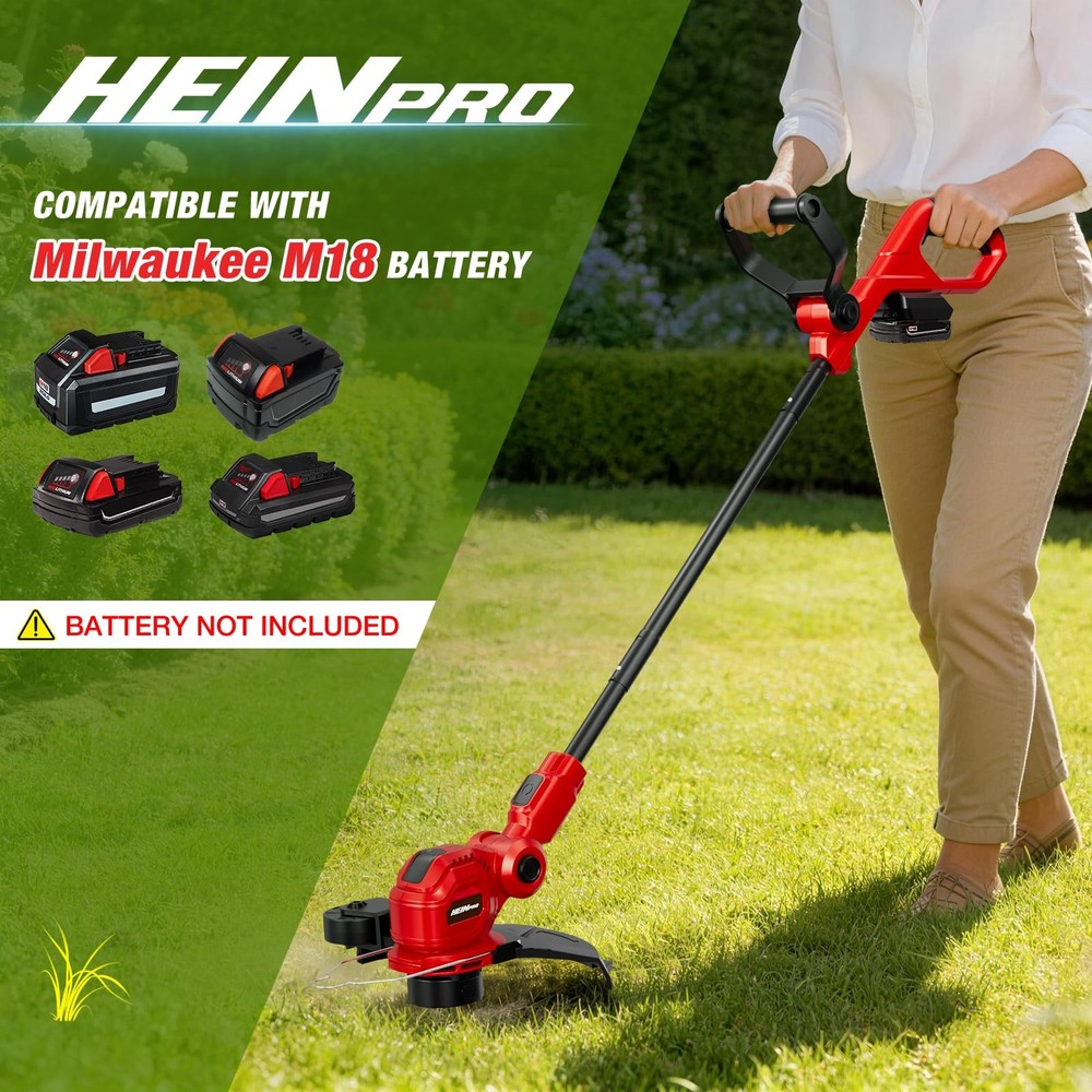 Cordless String Trimmer Compatible with Milwaukee M18 Battery, 12" (Tool Only)