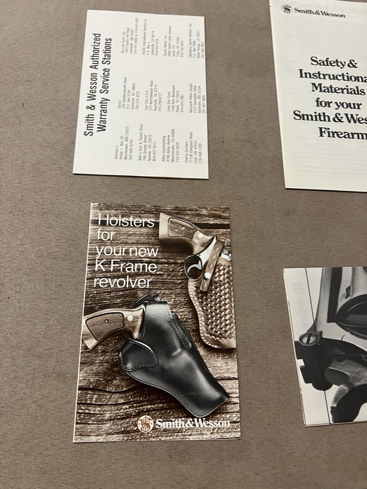 Factory Original Smith & Wesson K Frame Paperwork Set S&W - No Manual