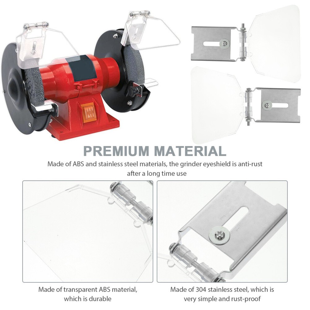 2PCS Bench Eye Eye Shield Replacement Stainless Steel Grinders Eyeshield Kit 。