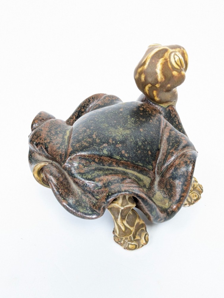 Antique Hand Modeled Pottery Turtle Tortoise Figure, Signed