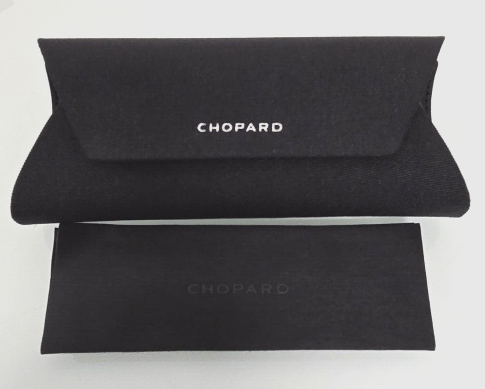 NEW!! Authentic Black Chopard Soft Fabric Glasses Case, Cloth and Card
