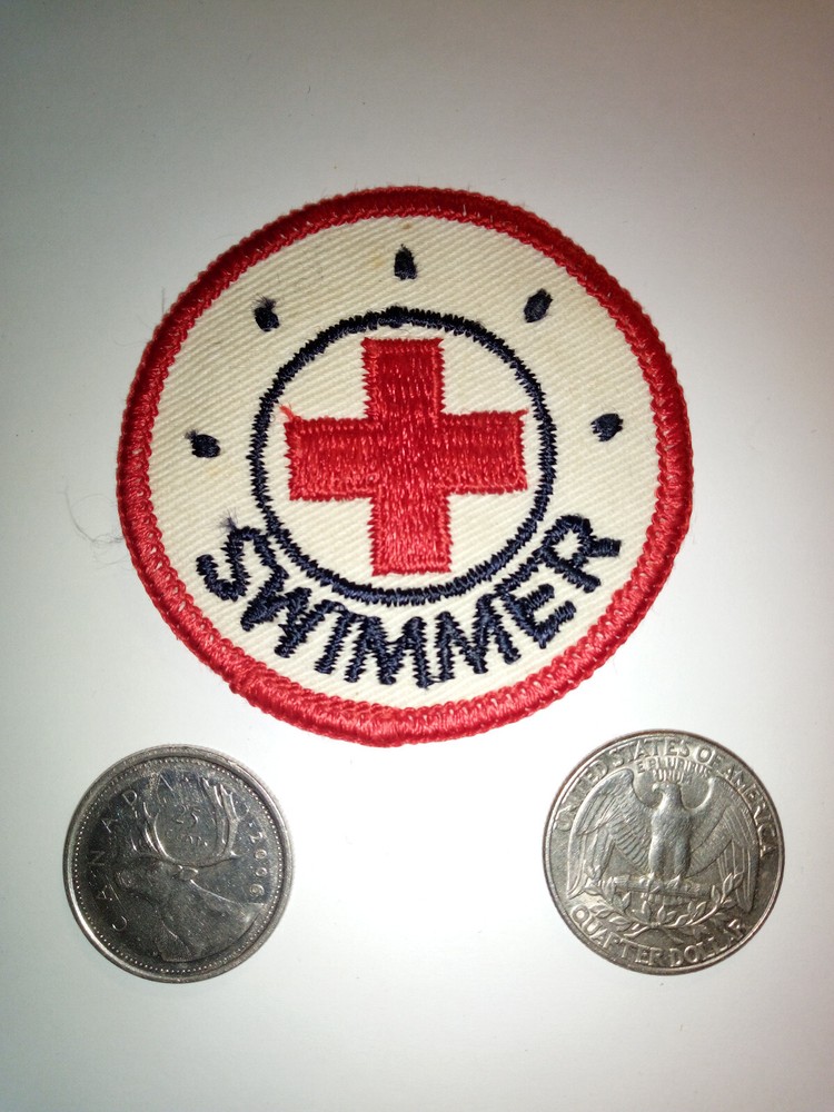 1960s-70s Red Cross Swimmer Patch Badge Crest