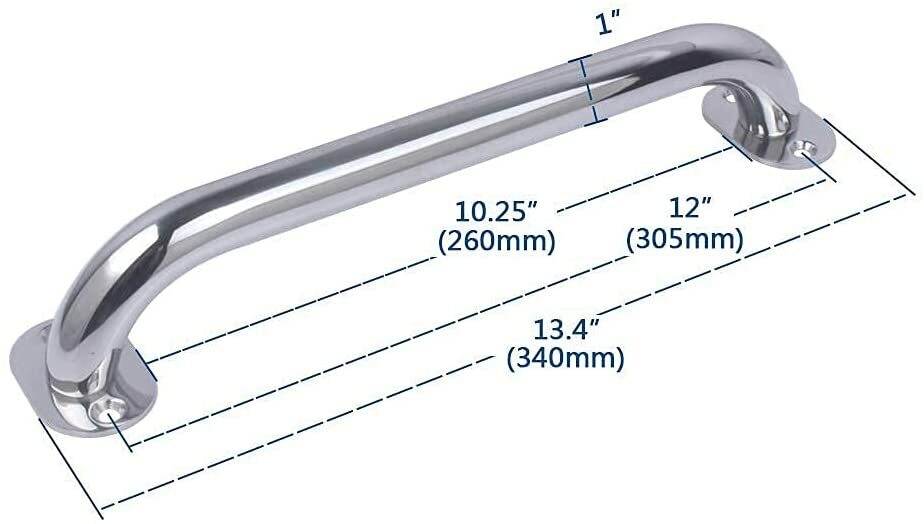 Stainless Steel Marine 12" Marine Grab Handle Handrail Polished Universal