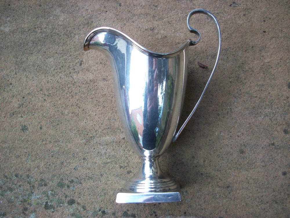 Beautiful Antique Silver Plated Cream Jug Helmet Shape