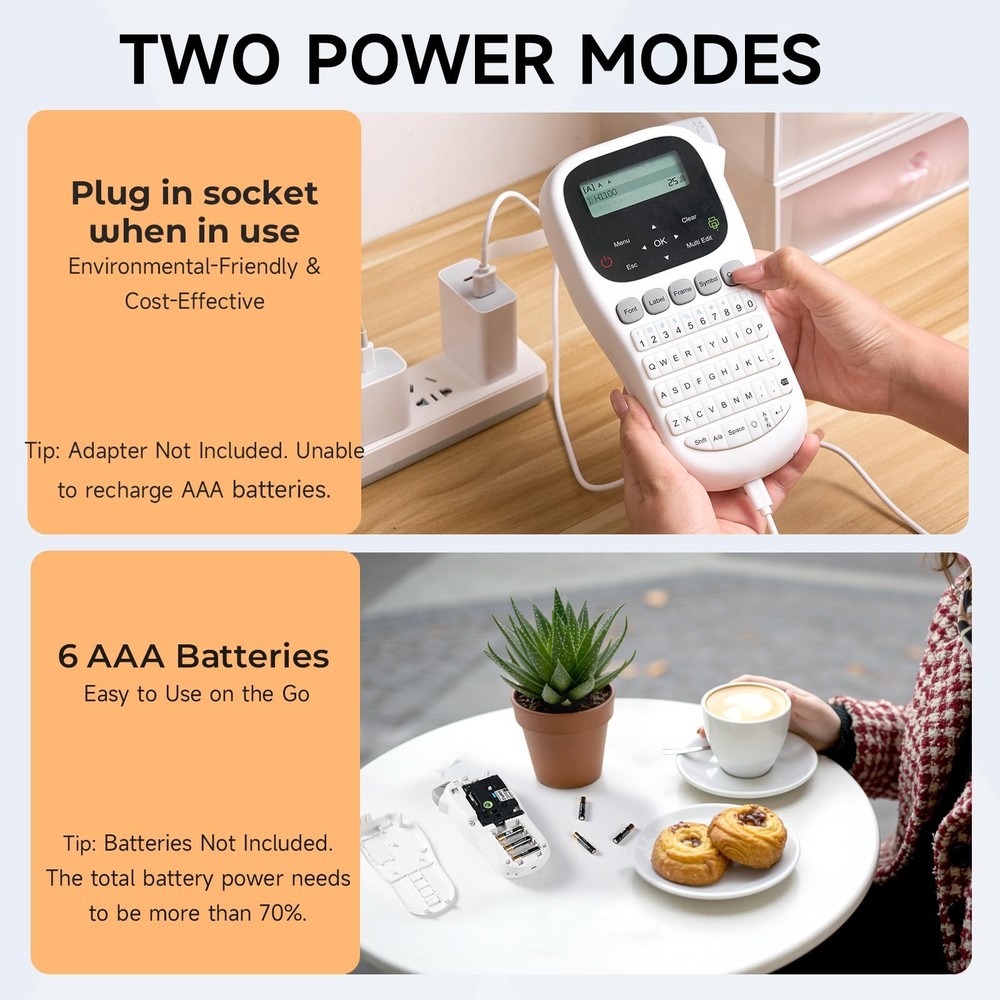 Label Maker Machine with Tape, Label Maker Waterproof Labels 12mm Laminated, ...