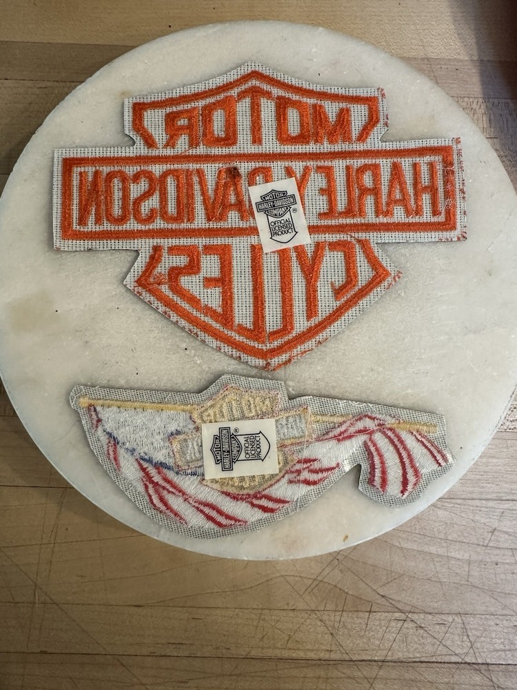 Two Iron-On Patches Harley Davidson