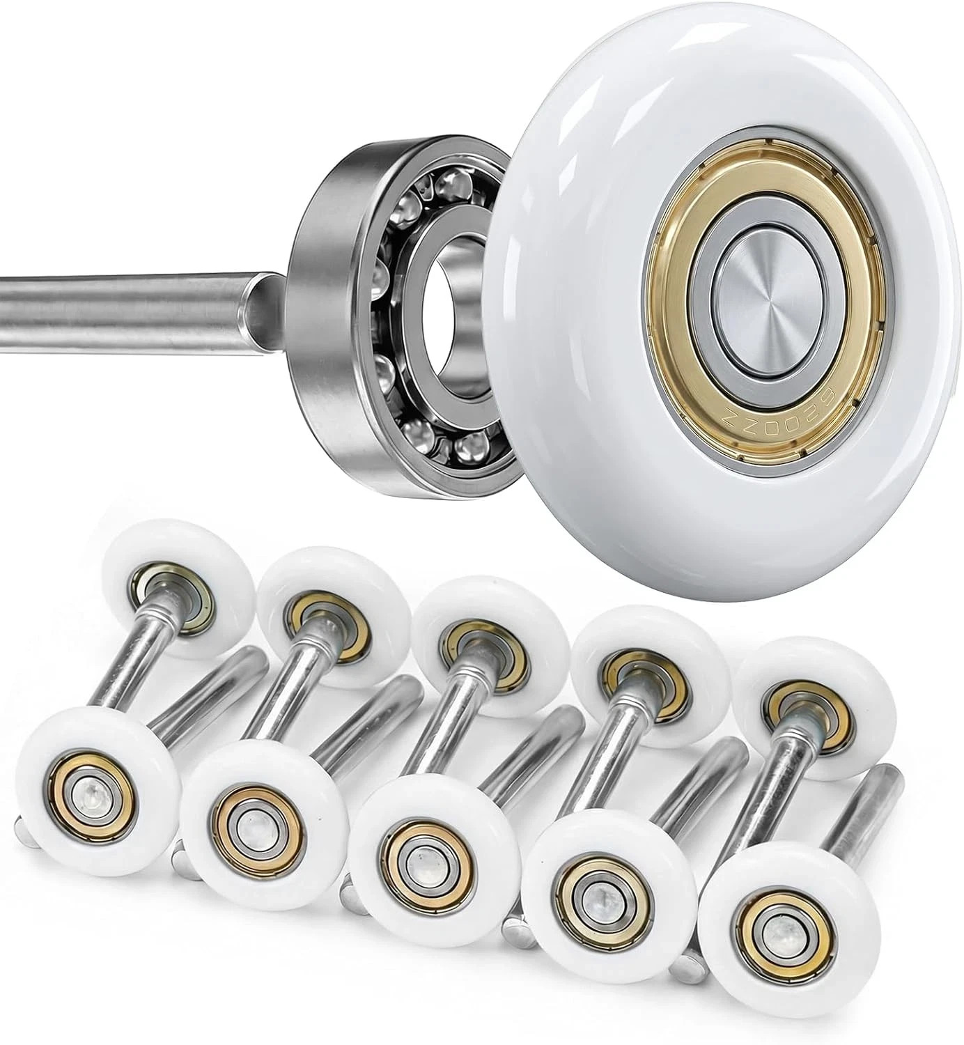 Terpheety Nylon Garage Door Rollers 10 Pack - 2" Quiet Garage Door Wheels Replac