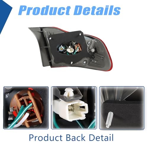 Passenger Side Outer Rear Brake Tail Light Assembly Replacement for Right Side