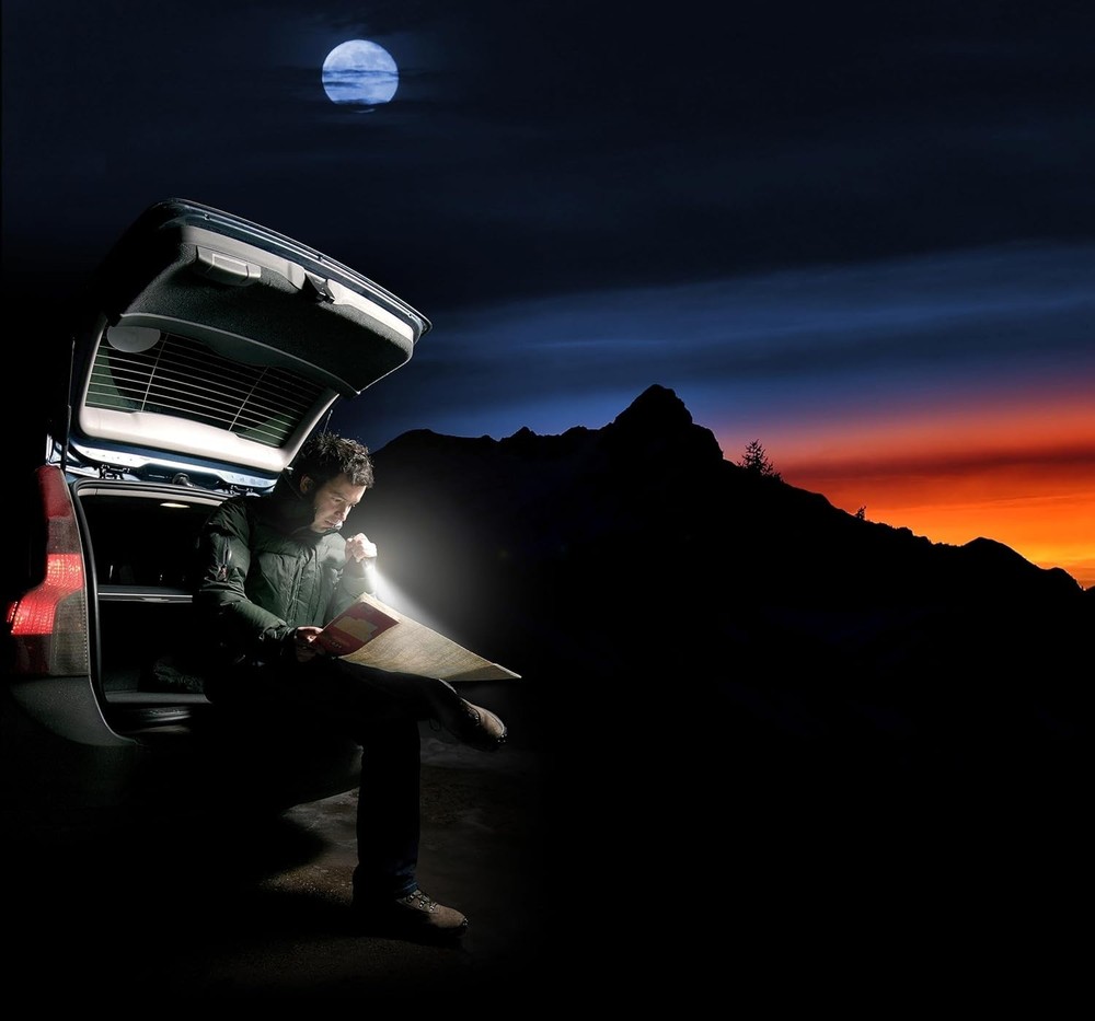 Compact Blue LED Flashlight with Holster - Durable & Multi-Mode for Emergencies