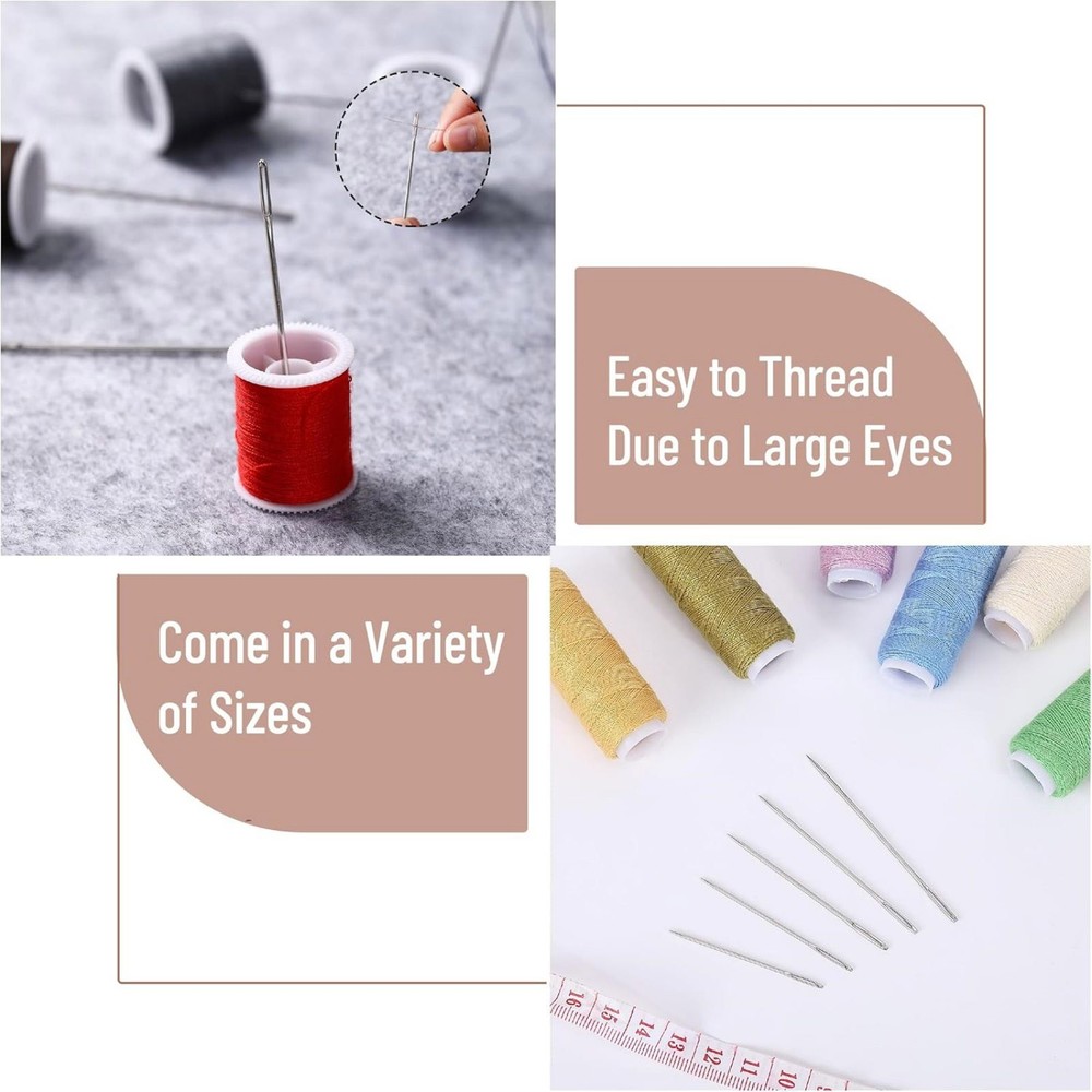25Pcs Large Eye Needles Stitching Needle Hand Sewing Embroidery Needle Tool