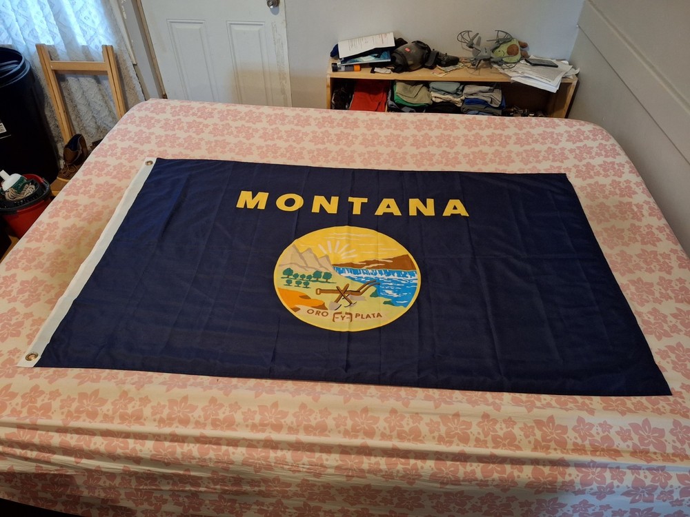 Montana State Flag 34" X 56" Used