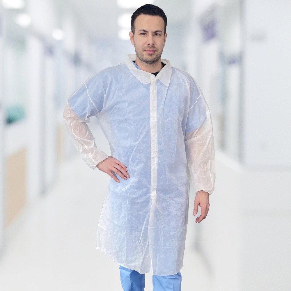 Disposable Polypropylene Coats Disposable Coats 3XL - 50 Pack
