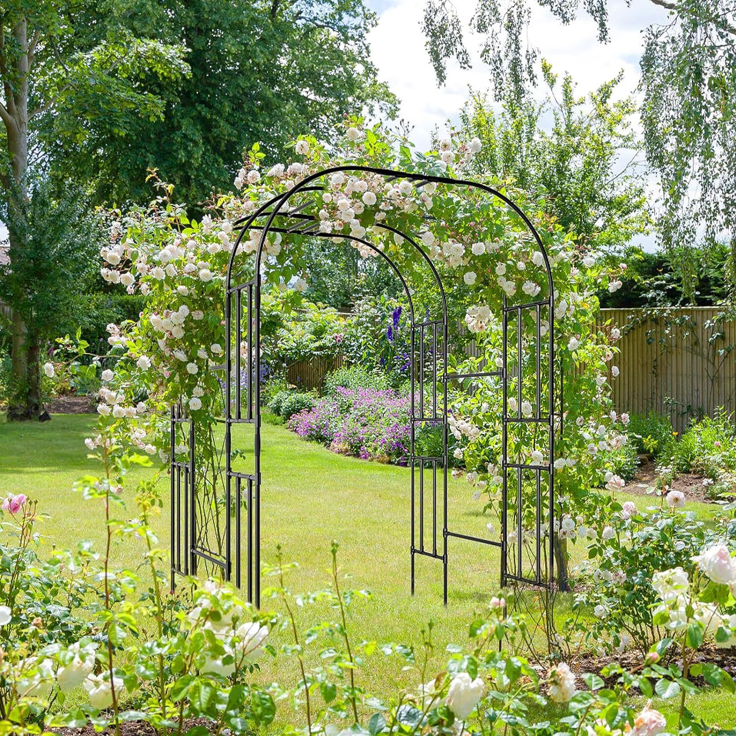 NAIZEA Garden Arch Arbor Trellis Archway Garden Trellis for Lawn, Party Ceremony