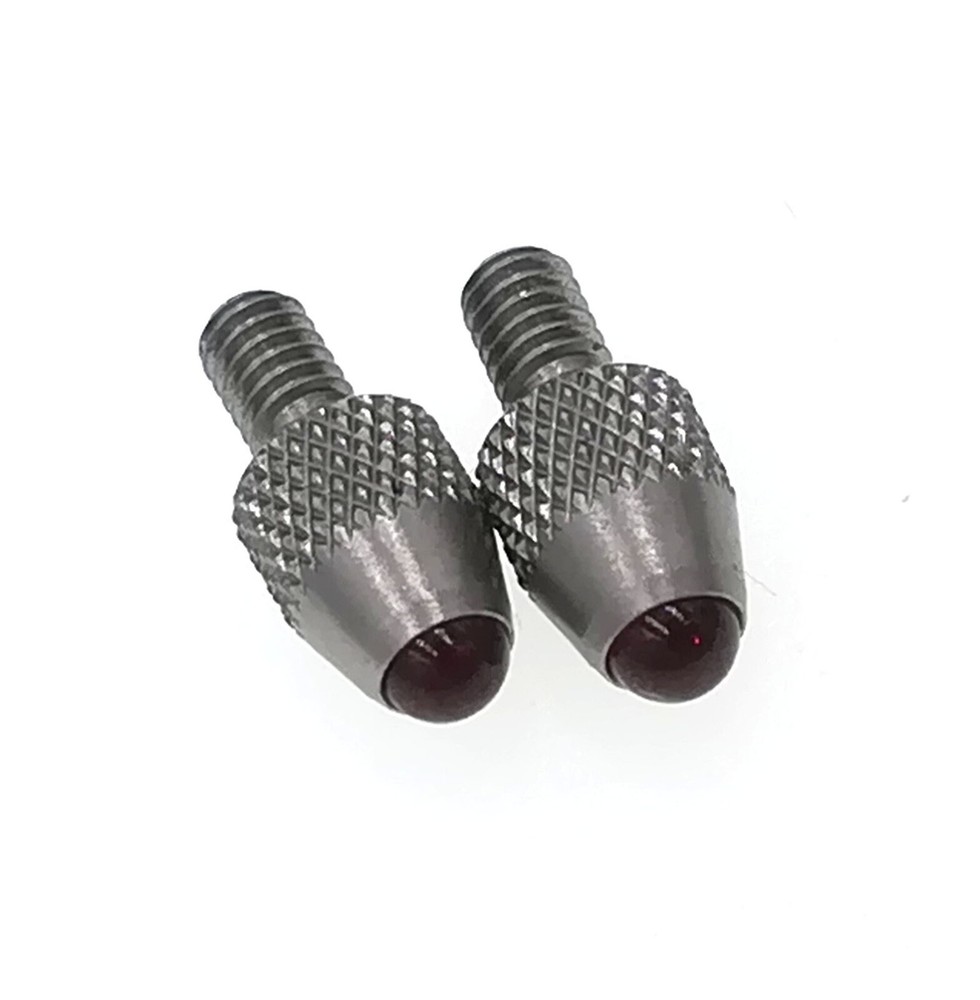 2 Ruby Ball Contact Points For Starrett Mitutoyo Inch Indicator 4-48 UNF