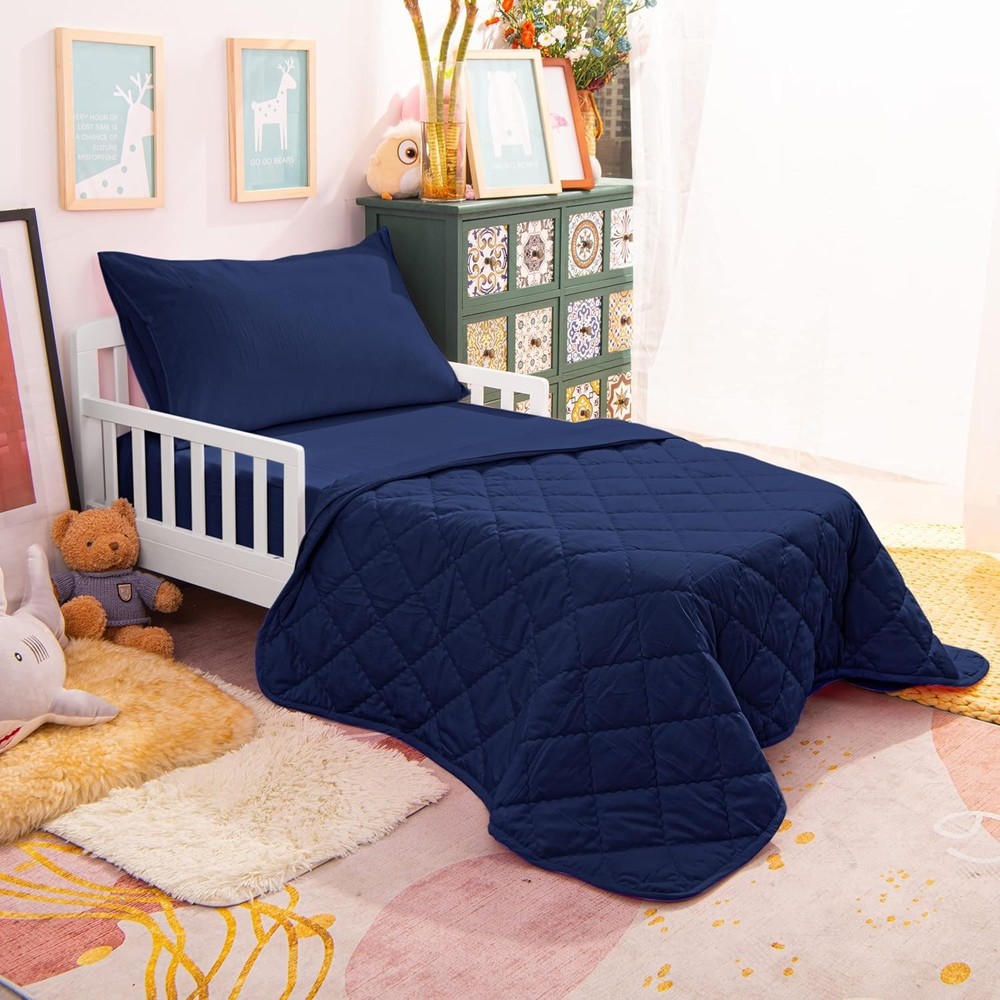 Breathable Crib Bedding Set, Quilted Comforter