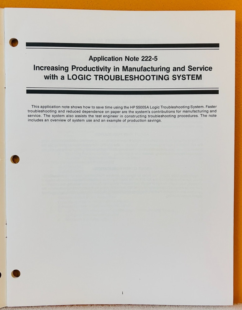 HP 02-5952-7675 Application Note 222-5 Manual.