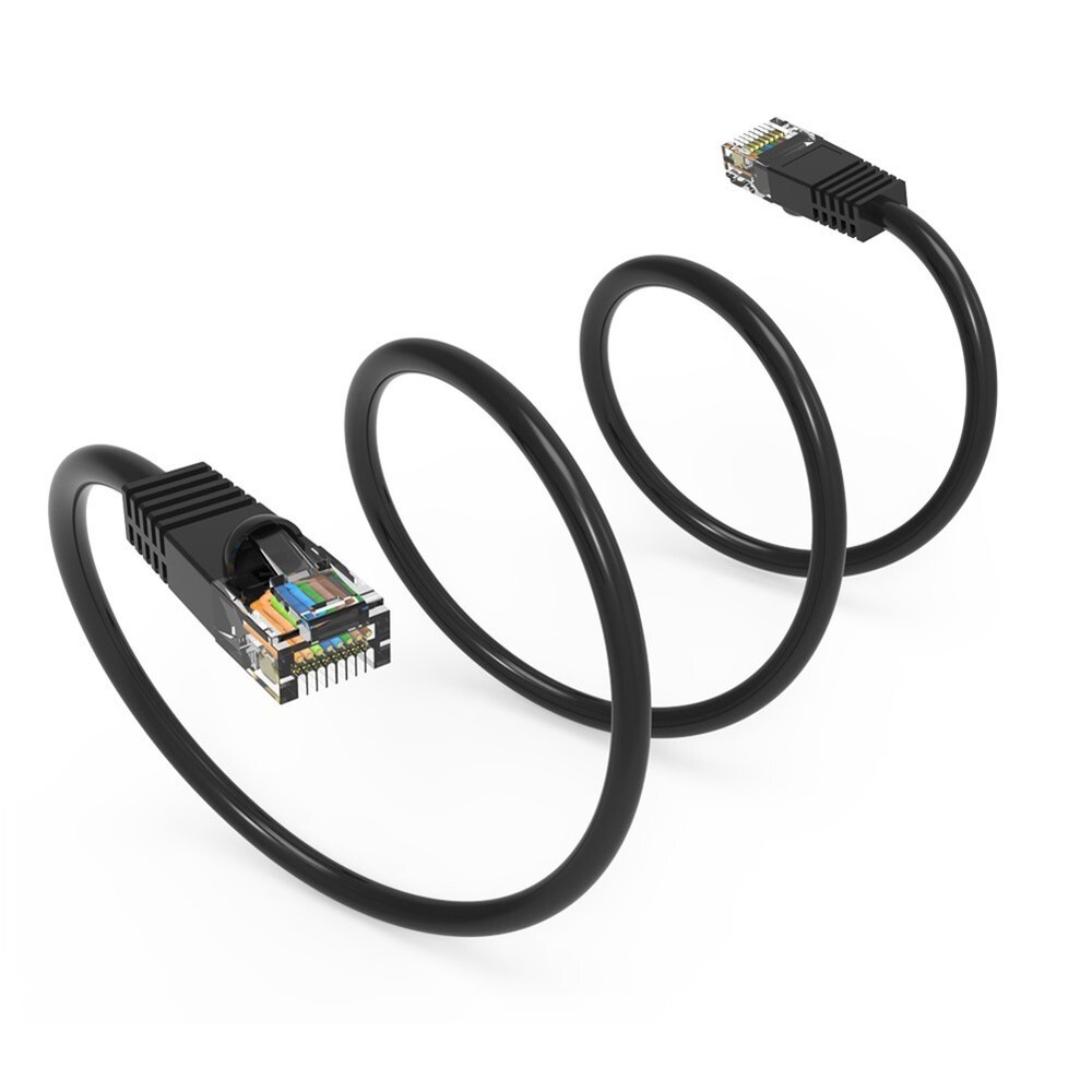 1.5FT Cat5E RJ45 Ethernet LAN Network UTP Snagless Patch Cable Pure Copper Black