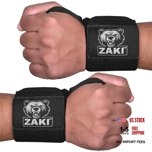 18 Inch Weightlifting Wrist Wraps with Thumb Loop, Adjustable Wrist Support