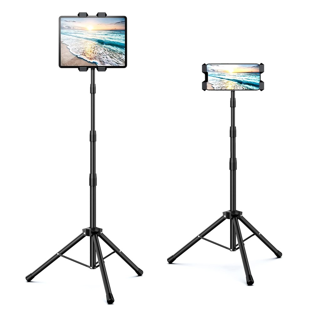 Tablet Floor Stand, Height Adjustable Cellphone Floor Stand with 360°Rotating...