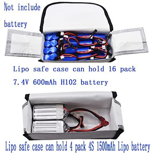 3 Pack 18.5 * 7.5 * 6cm Li-polymer Fireproof Explosionproof Safe Bag Suitable