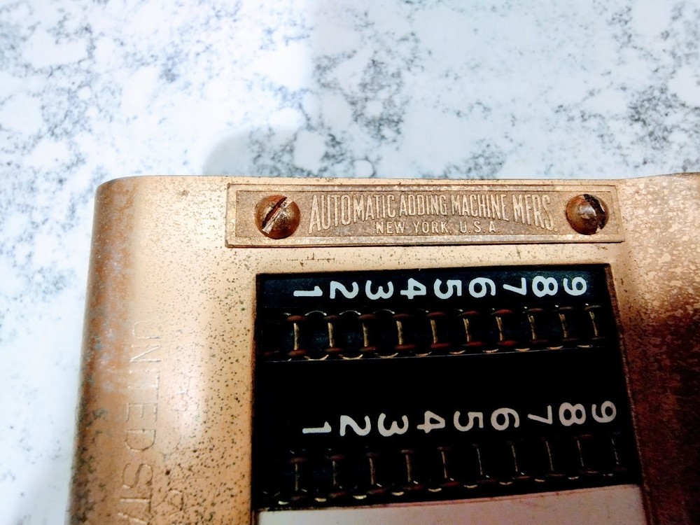Vintage Unique Golden Adding Machine / Mechanical Calculator - Golden Gem