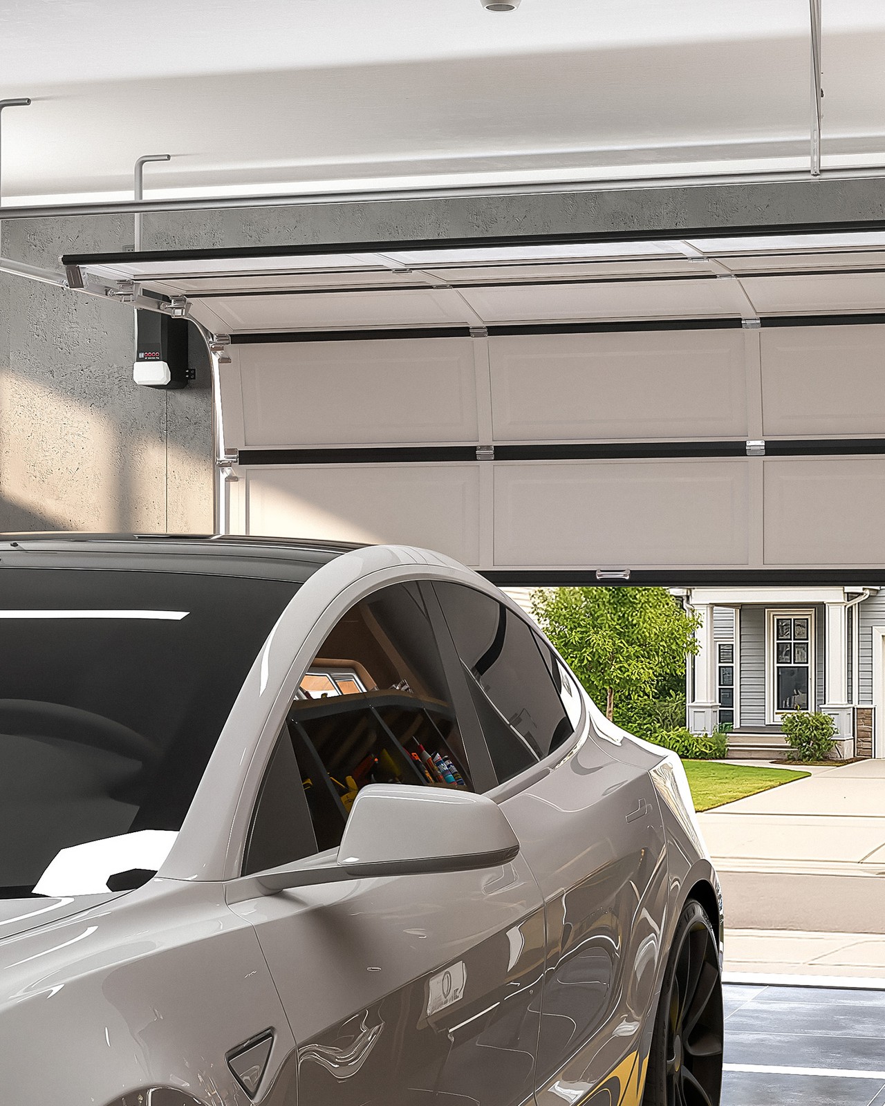 ZUMI Wall Mount Automatic Garage Door Opener with Remote Controls IR Sensors