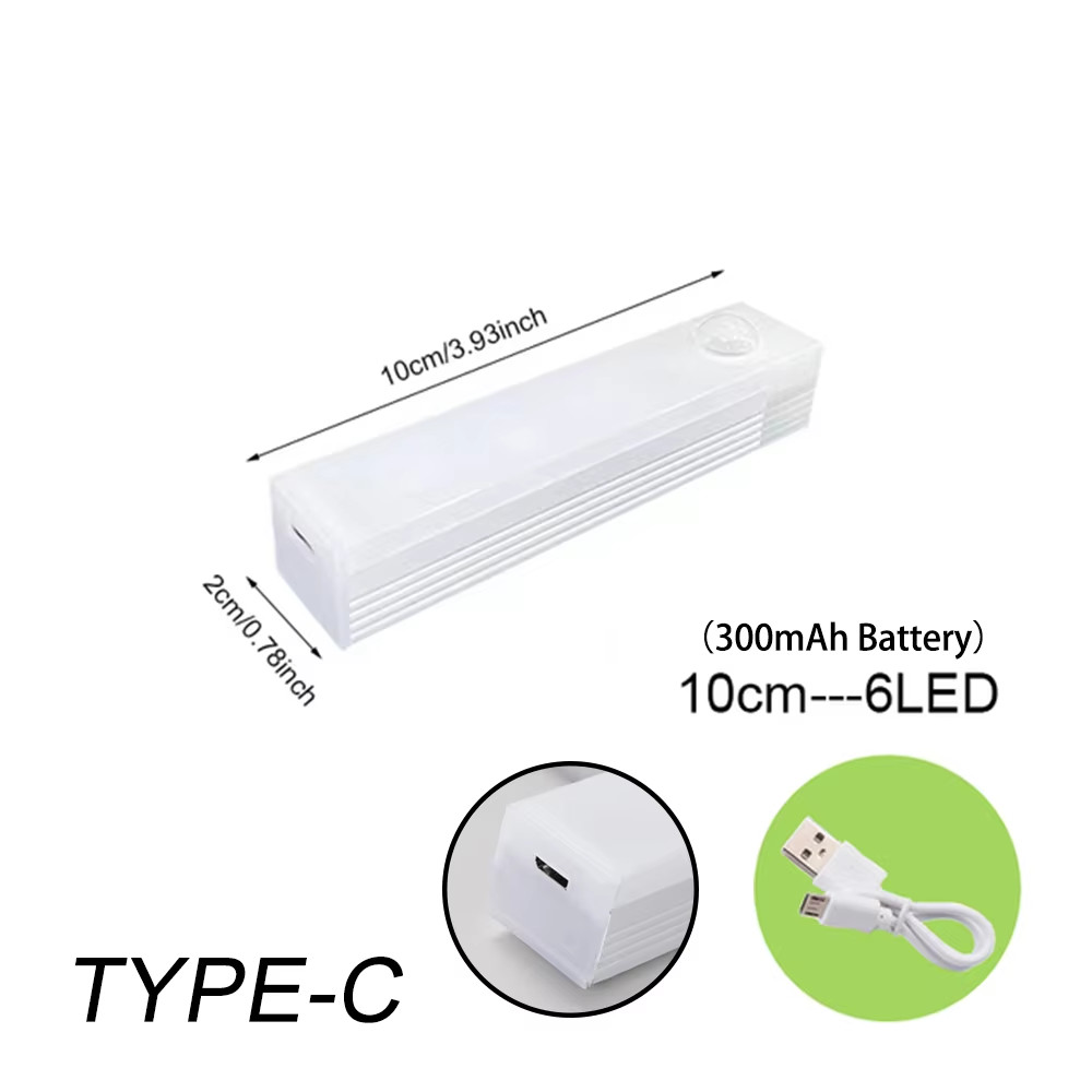 50CM LED Motion Sensor Under Cabinet Closet Light USB Rechargeable Kitchen Lamp