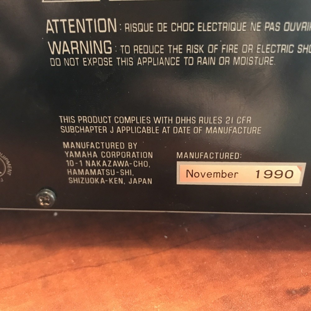 Yamaha CDC705 Compact Disc Automatic Changer 5 Disc Carousel No Remote Need Belt
