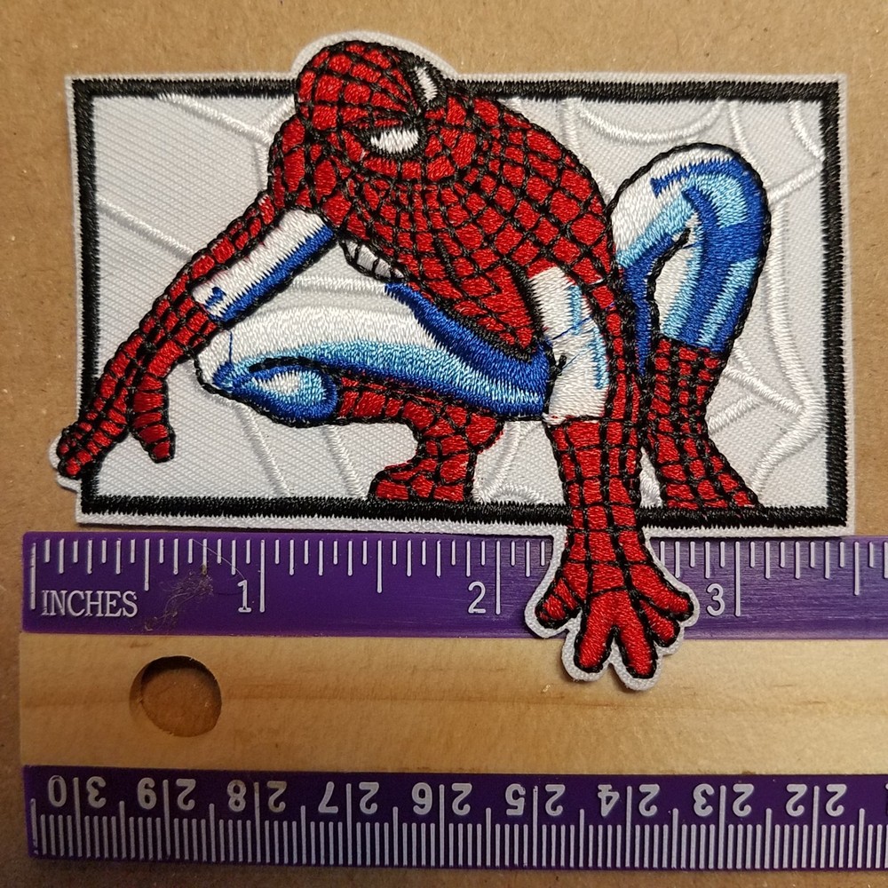 Spider-man Figure with Web background Patch 3 1/2 inches wide